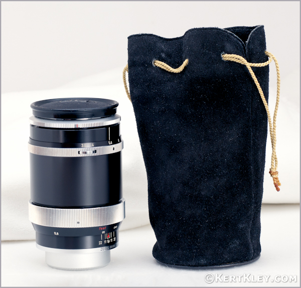 Carl Zeiss Tessar 115mm f/3.5 Pre-set Bellows Lens for Contarex With Original Lens Caps and Leather Case